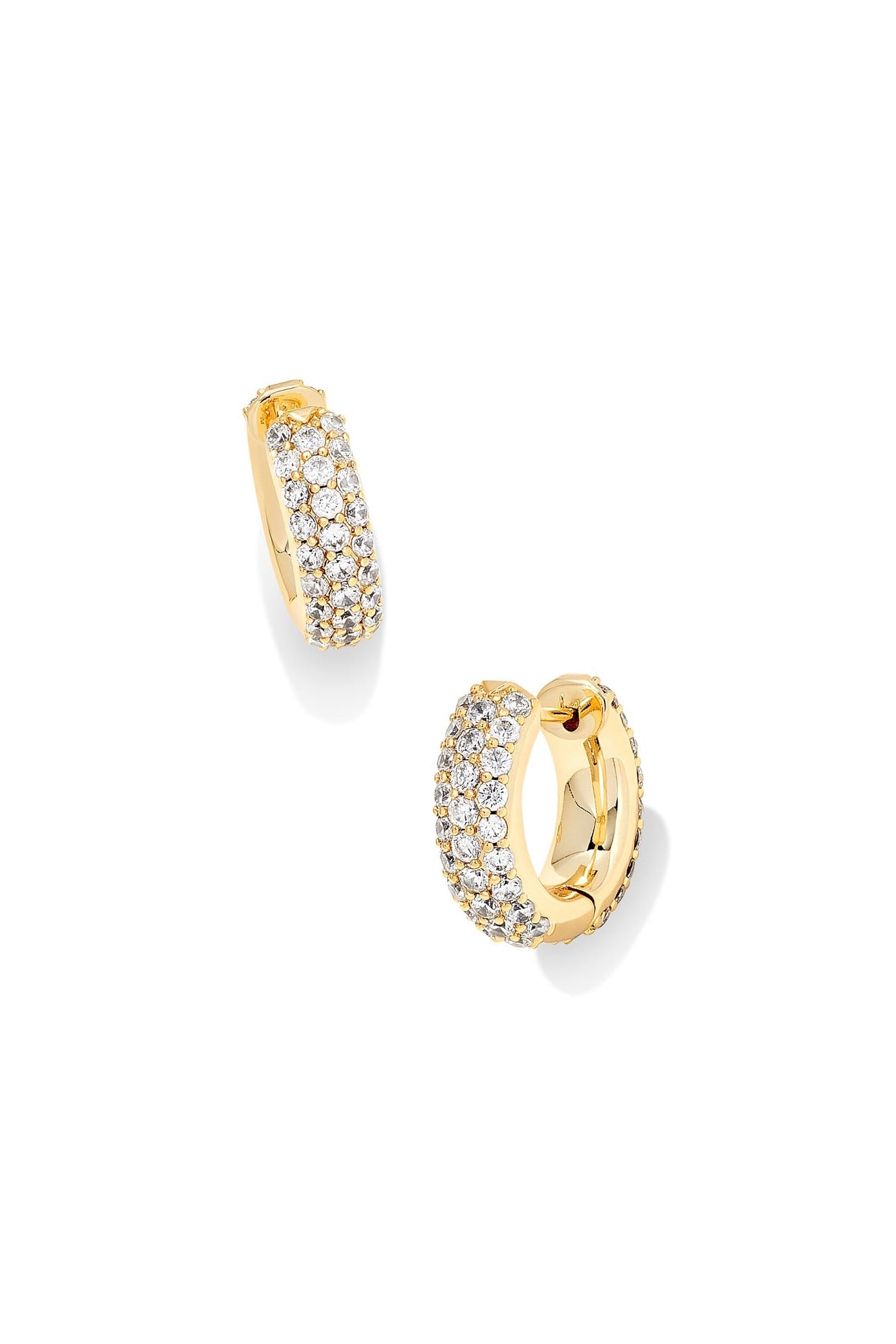 Mikki Pave Huggie Earrings Gold